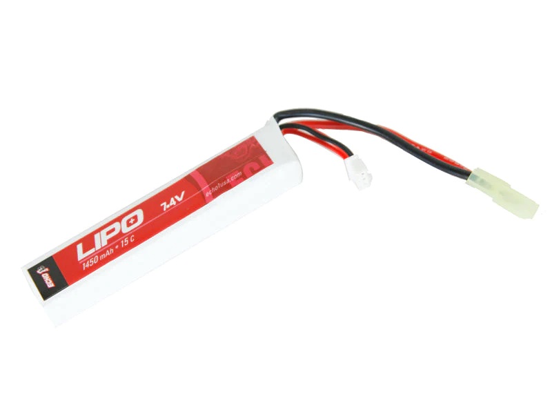 Battery Lipo #5"1: 7.4Volts 1450mAh 15C Buffer Tube Lipo Echo1